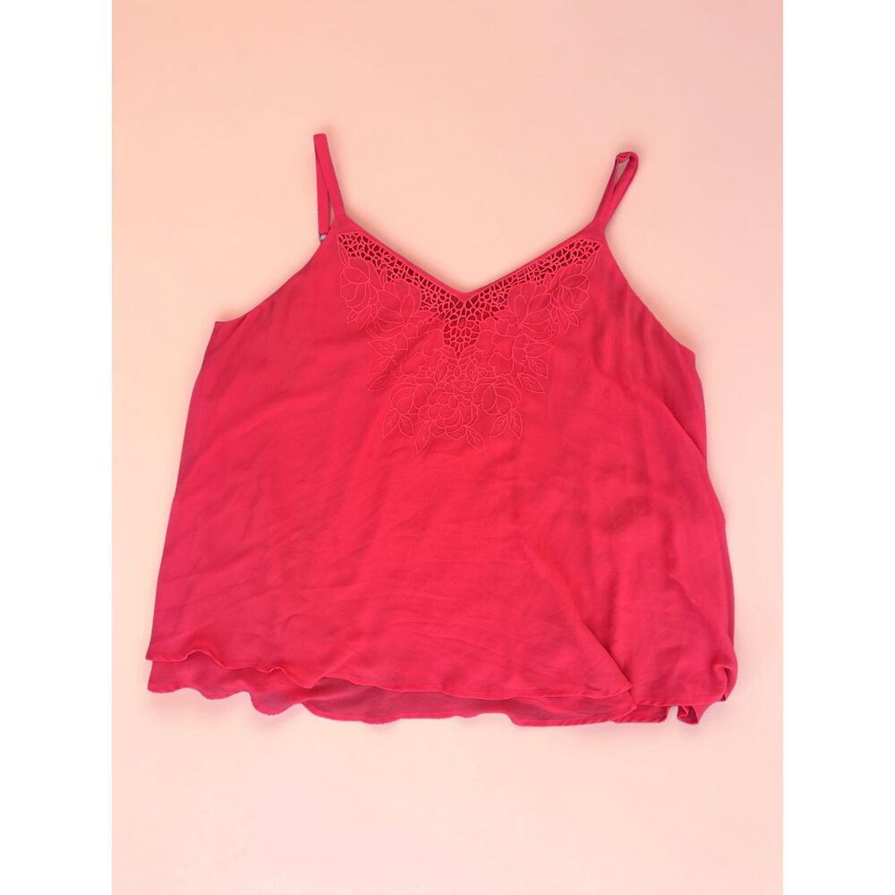 Torrid Bright Red Size 3 3X Floral Crochet Lace Neck Cami Tank Top